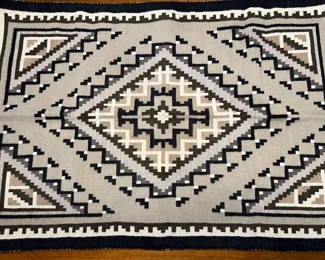 Navajo Weaving  Two Grey Hills Rug Native American 	37 x 25in	
