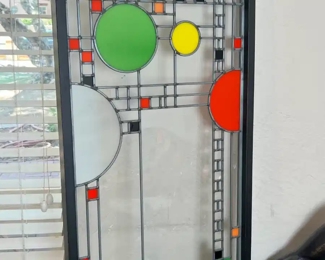 Avery Coonley Playhouse Frank Lloyd Wright Art Glass Window FLW Style Stained Glass Panel	35.5 x 19.75.in	HxWxD
