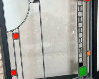 Avery Coonley Playhouse Frank Lloyd Wright Art Glass Window FLW Style Stained Glass Panel	35.5 x 19.75.in	HxWxD
