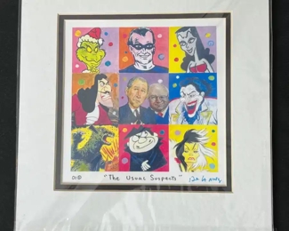 Signed Nelson De La Nuez The Usual Suspects Art Print	12x10in	
