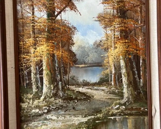 Original Art Lakeside Trail	Frame: 21 by 17in	
