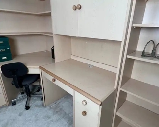 3pc Camelot Furniture Beechwood Corner Desk	72 H x 25 D x 77.75 to 67.5in	HxWxD
