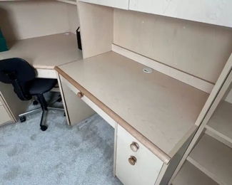 3pc Camelot Furniture Beechwood Corner Desk	72 H x 25 D x 77.75 to 67.5in	HxWxD
