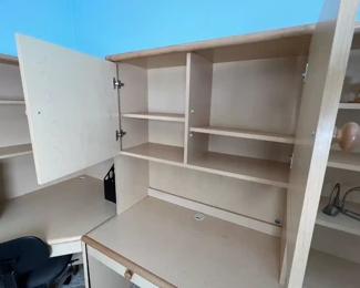 3pc Camelot Furniture Beechwood Corner Desk	72 H x 25 D x 77.75 to 67.5in	HxWxD
