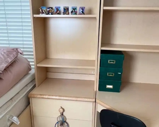 3pc Camelot Furniture Beechwood Corner Desk	72 H x 25 D x 77.75 to 67.5in	HxWxD
