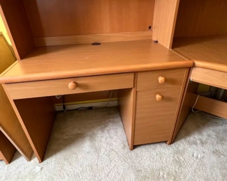 3pc Camelot Furniture Cherry Wood Corner Desk	72 H x 25 D x 77.75 to 67.5in	HxWxD
