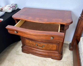 Dark Wood Single Nightstand	31 x 34 x 19.5.in	HxWxD
