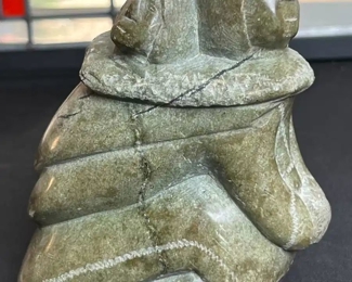 Simata Killiktee Inuit Eskimo Soapstone Carving Sculpture	6 x 5 x 2.5.	HxWxD
