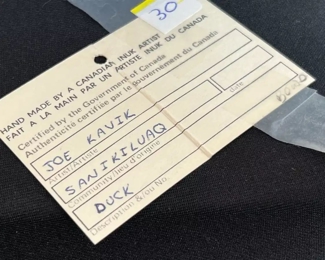 Joe KAVIK Inuit Eskimo Carved Duck Soapstone Sculpture Signed  #2	5x 6.5 x 3.in	HxWxD
