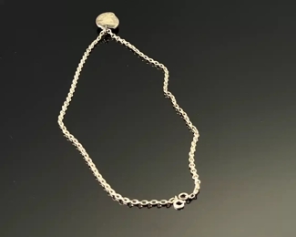 Vintage Navajo Sterling Silver & Turquoise Necklace Native American 	18in long	
