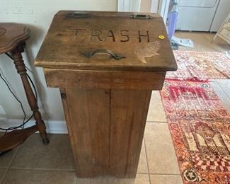 WOODEN TRASH CAN