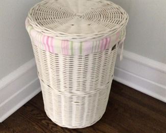 Pottery Barn Wicker lined laundry basket $30