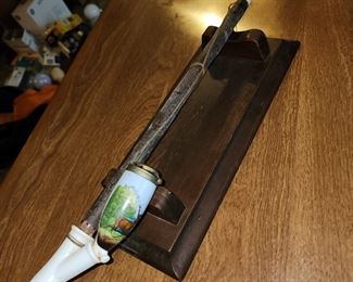 Antique Opium Pipe - Hand Painted Hunters Pipe from Germany