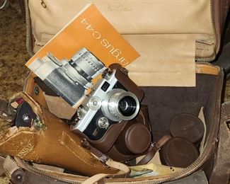 Vintage Argus Camera with Bag and Lens