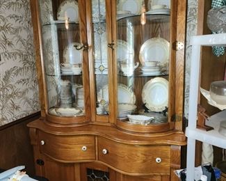 Oak China Cabinet- Very Pretty
