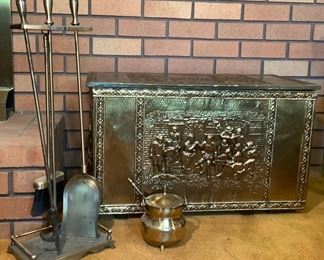 CAVA700 Vintage Brass Coal Box Fire Starter Pot