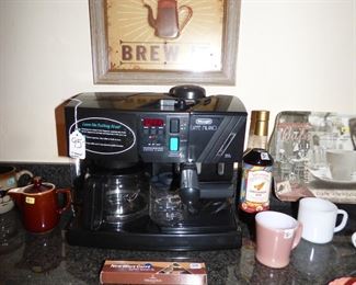 DeLonghi Espresso Coffee maker, Vintage Fire King Coffee Cups