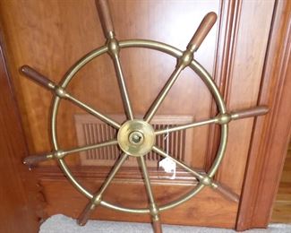 Brass & Wood Ship's Wheel