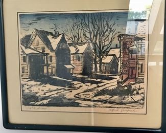 Light Snow by Alfred Czerepak- Possibly a woodblock print.