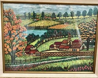 Folk style painting of the countryside- F. Goldreich