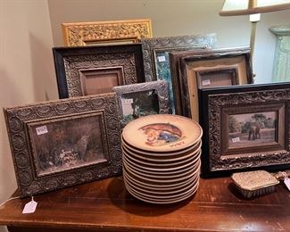 Tons of decorative frames, collectible Goebel German plates 