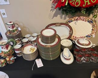 Large set of Noritake “Royal Hunt”. A beautiful Christmas china!