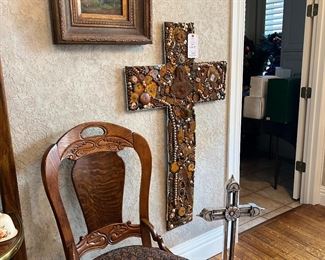 Hand made cross, decorative items