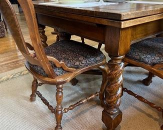 Antique table, 6 antique chairs sold separately 