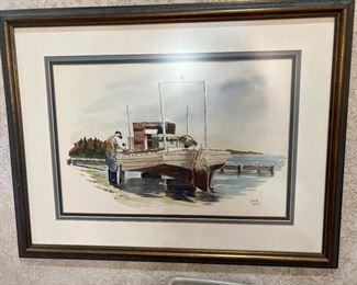 John Wiese original watercolor. We have several stunning unframed prints by this artist as well 