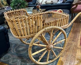 1970s bamboo bar cart