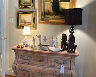 Vintage chest (has a beautiful matching mirror), Lladro