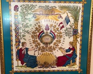 Framed Hermes “Liberte, Egalite” scarf