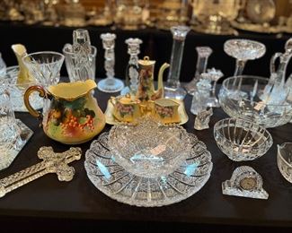 Austrian coffee set, Bohemie cut crystal, Waterford 