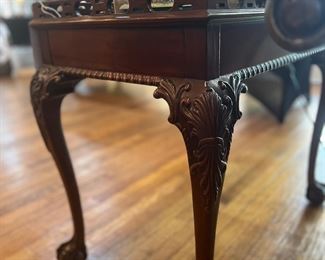 Chippendale mahogany ball and claw tea table