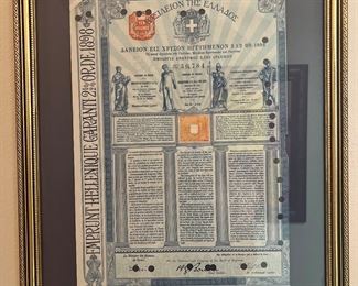 1898 Greek bond (Guaranteed by France, Great Britain and Russia). Cool financial artifact!