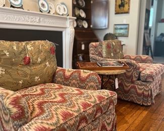Beautifully upholstered club chairs