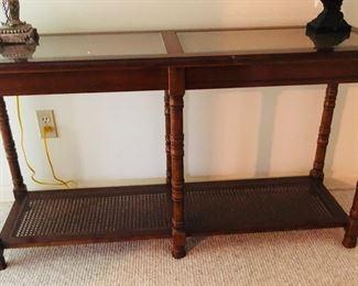 Glass top console table 