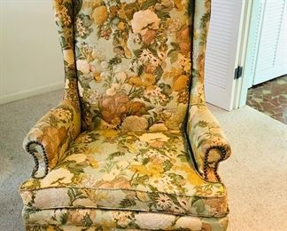 Pair of wing back chairs 
