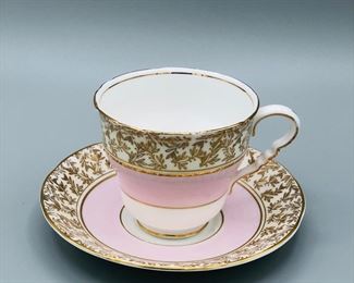 
Royal Stafford Pink Tea Cup and Saucer, Pink Rose Gold Chintz Teacup and Saucer, Vintage Bone China 