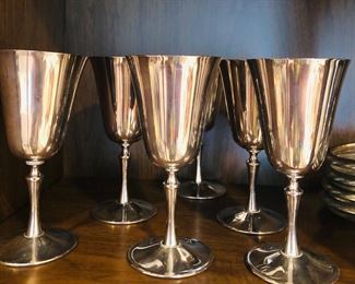 SILVER PLATED Vintage Wine Goblets De Uberti Italy
