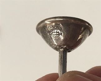 Antique Art Deco Sterling Silver Black Enamel Perfume Bottle
With Perfume Funnel