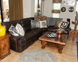 Bassett Leather Reclining Sectional Sofa