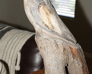 Wood Carved Eagle Sculpture
