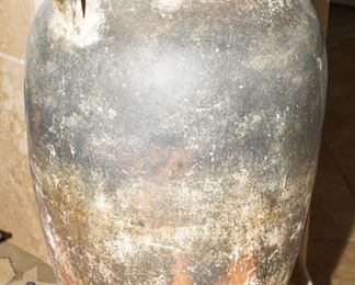 Large Brown/White Mexican Floor Vase