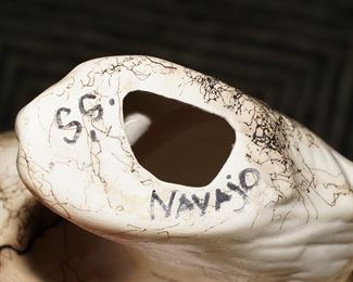 Base of Navajo Horsehair Bear Pottery