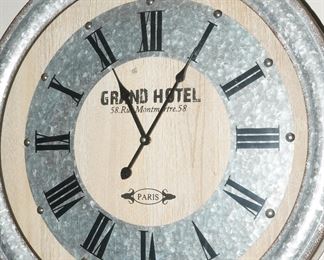 Large Round Grand Hotel Paris Wall Clock