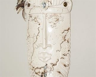 Horsehair & Feather Artifact Wall Mask Sculpture by Daniel Hawkins