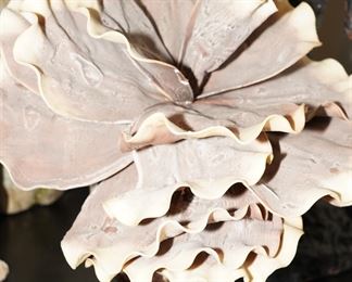 White and Brown Napa House Garden Vase with Large Faux Flower