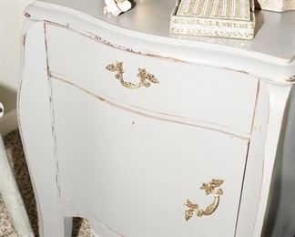 Distressed Shabby Chic Gray Side Cabinet
