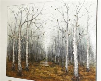 Mirrored Fall Trees on Canvas